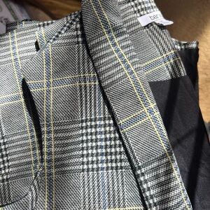 Bar III Women's Plaid Vest - Black, Gray, and Yellow